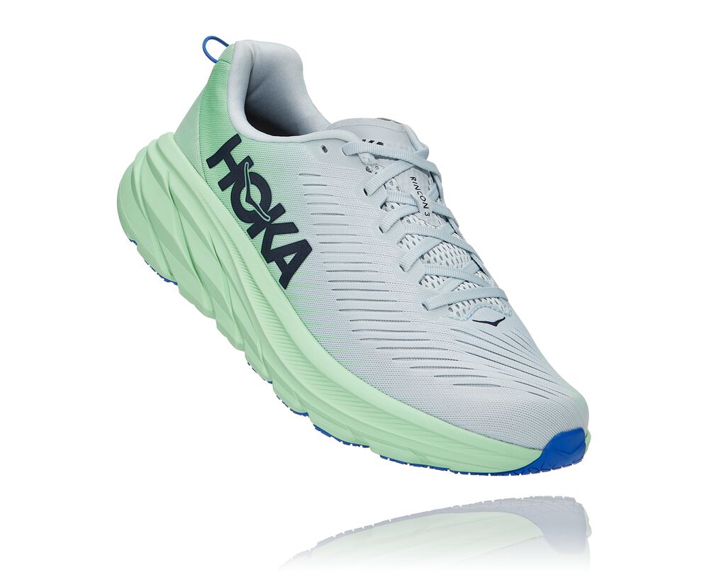 Hoka One One Rincon 3 Wides Herr Beige/Turkos - SE-4376159